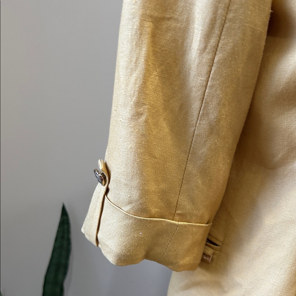 Calvin Klein Yellow Open Front Blazer Jacket - Picture 5 of 6